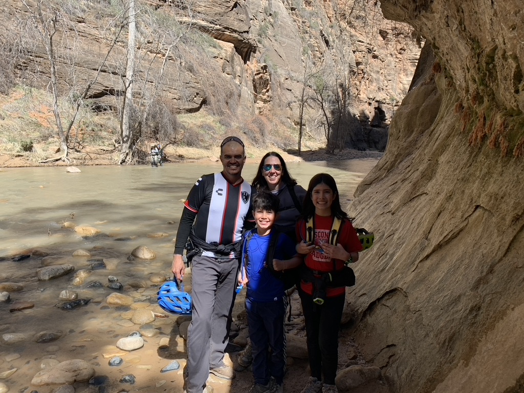 Carlos and his family at Zion National Park in Utah
